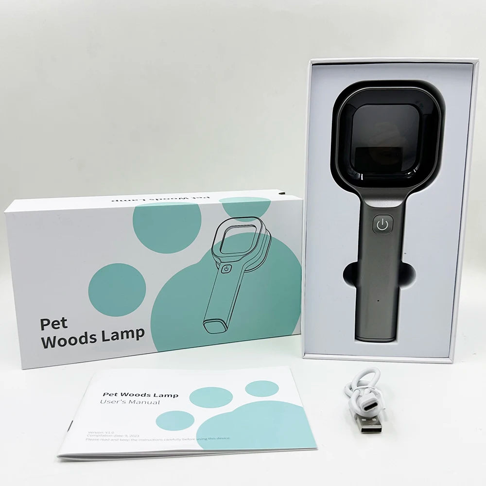 Suministros para mascotas Lámpara de madera Carga USB Luz de filtro de mano Accesorios de diagnóstico de piel de mascotas Clínica