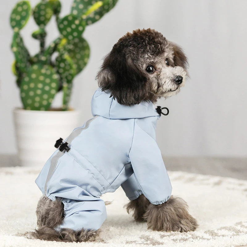 Suministros para mascotas Chubasquero de cuatro patas Ropa impermeable para primavera y verano Paquete completo para impermeable para perros Bear Schnauzer y