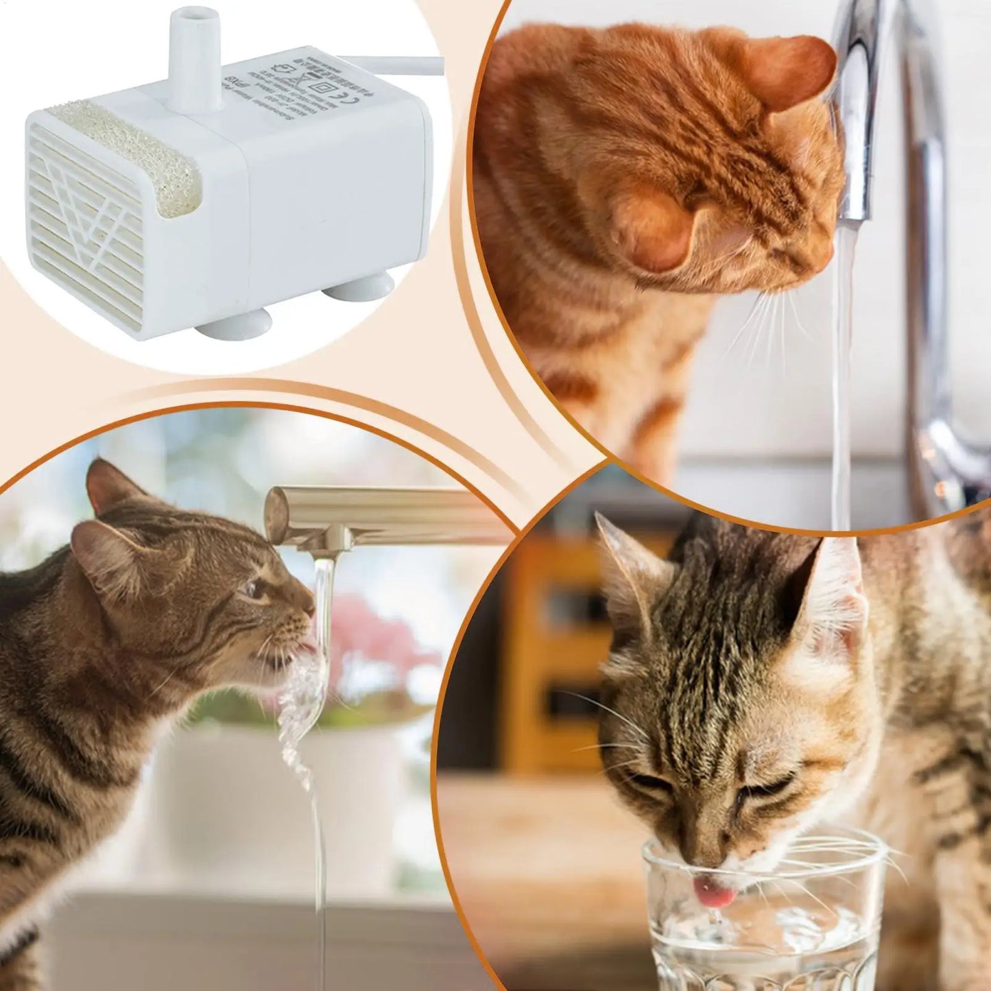 Bomba de Agua para Bebedero de Gatos, Bomba de Repuesto Ultra Silenciosa, Dispensador de Agua para Mascotas, Bomba Sumergible para Bebedero de Gatos, Suministros para Mascotas