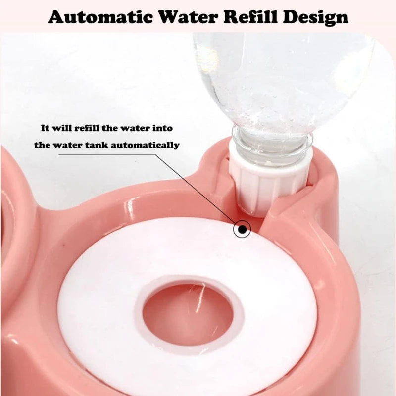 Dispensador de agua para mascotas para gatos y perros, almacenamiento automático de agua, tazón de comida para mascotas, contenedor de comida con bebedero, suministros para mascotas