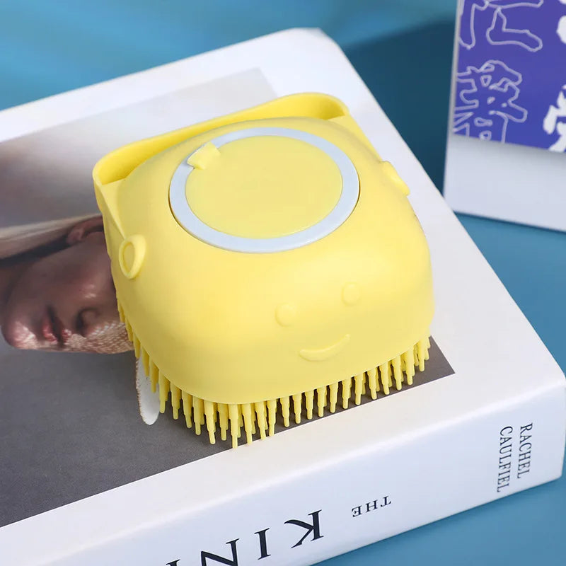 Cepillo de baño de silicona para mascotas, cepillo de belleza funcional, masaje, removedor de pelo para gatos, peine para perros, suministros de aseo para perros, accesorios para mascotas