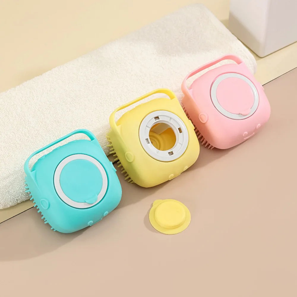 Cepillo de baño de silicona para mascotas, cepillo de belleza funcional, masaje, removedor de pelo para gatos, peine para perros, suministros de aseo para perros, accesorios para mascotas