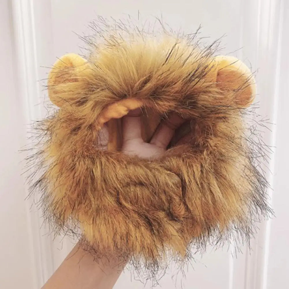 Cat Hairpiece Humorous Lion Mane Headgear for Dogs and Cats Adjustable Costume Accessories for Fun Dress-up and Play