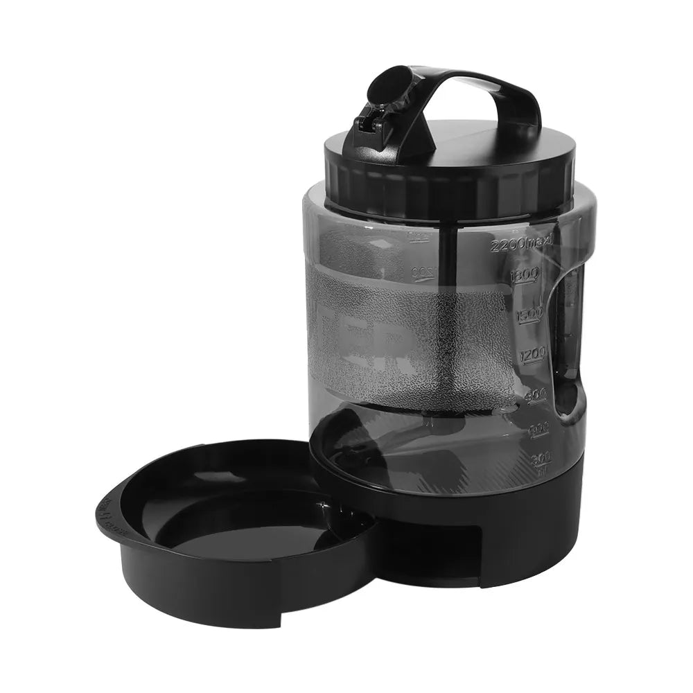 Suministros para Mascotas, Bebedero Portátil 2 en 1 de 77 oz/2.2 L para Mascotas, Tazón de Agua para Gatos, Bebedero a Prueba de Fugas con Bloqueo, Botella de Agua para Perros y Cachorros