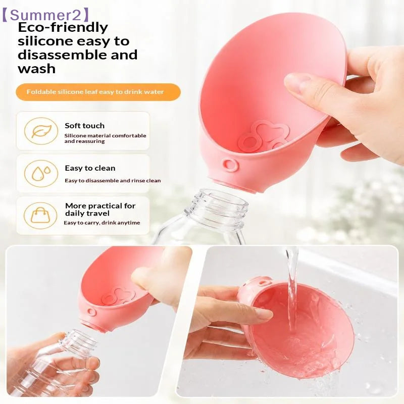 Dispensador de agua de silicona a prueba de fugas para mascotas, comedero portátil para mascotas, tazón para beber al aire libre, suministros duraderos para pasear cachorros y gatos {S}
