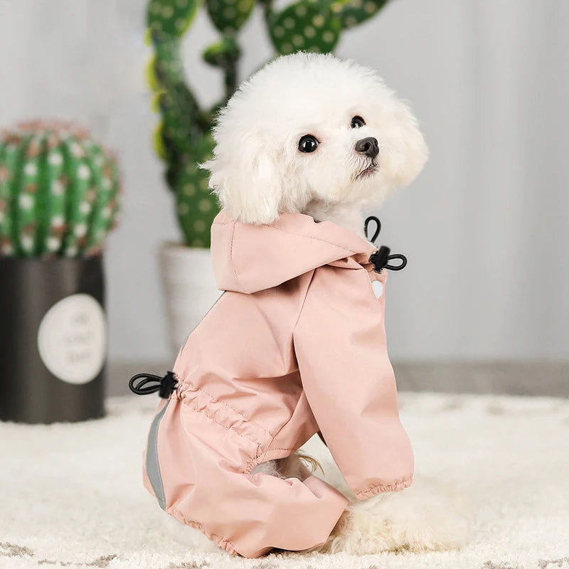 Suministros para mascotas Chubasquero de cuatro patas Ropa impermeable para primavera y verano Paquete completo para impermeable para perros Bear Schnauzer y