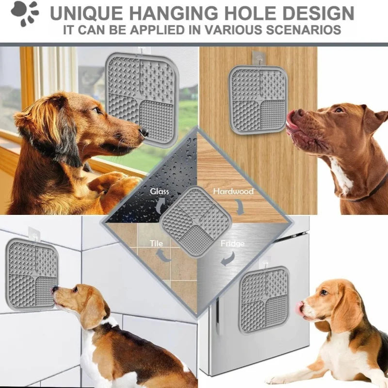 Pet Lick Silicone Mat Slow Feeder Dog Food Plate Bathing Distraction Sucker Training Feeder Supplies for Dogs