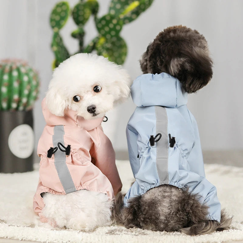 Suministros para mascotas Chubasquero de cuatro patas Ropa impermeable para primavera y verano Paquete completo para impermeable para perros Bear Schnauzer y