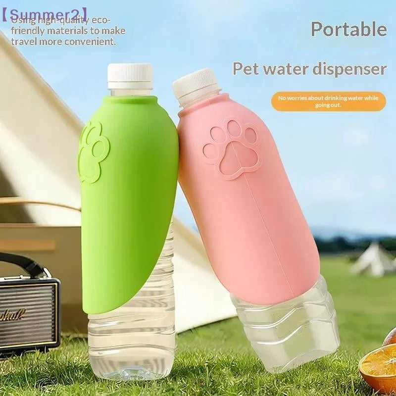 Dispensador de agua de silicona a prueba de fugas para mascotas, comedero portátil para mascotas, tazón para beber al aire libre, suministros duraderos para pasear cachorros y gatos {S}