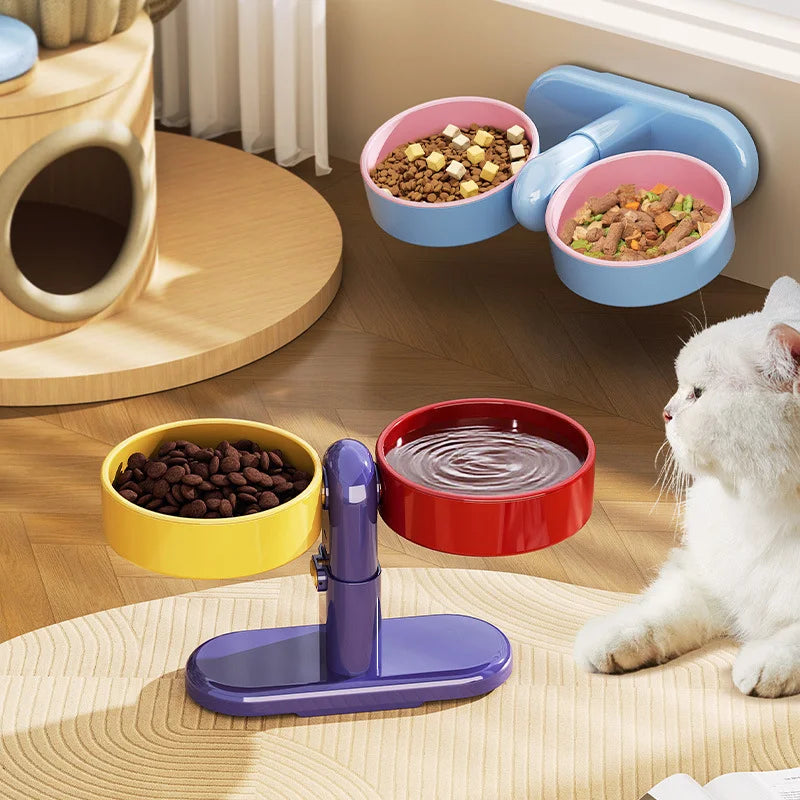 Artículos para mascotas: Comederos para gatos/vasos para agua, comederos para perros, comederos para mascotas resistentes a volcaduras, altura ajustable.