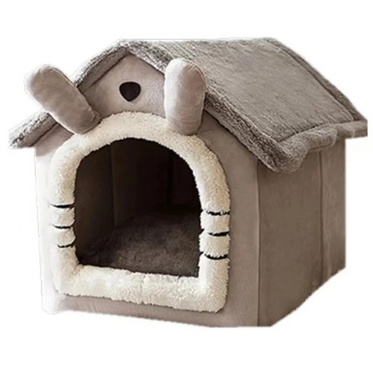 Cama Casita Iglú de Felpa para Gatos y Perros Pequeños