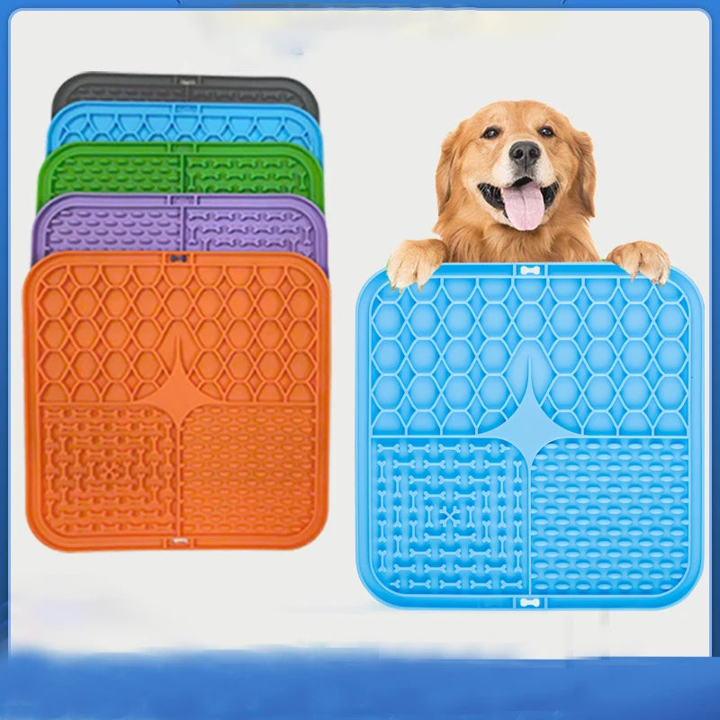 Pet Lick Silicone Mat Slow Feeder Dog Food Plate Bathing Distraction Sucker Training Feeder Supplies for Dogs