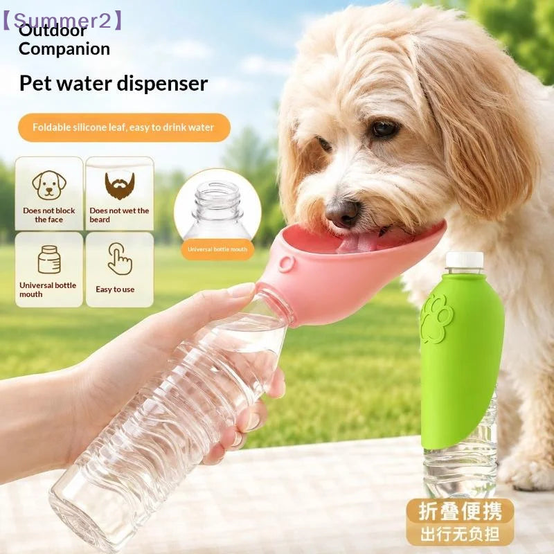 Dispensador de agua de silicona a prueba de fugas para mascotas, comedero portátil para mascotas, tazón para beber al aire libre, suministros duraderos para pasear cachorros y gatos {S}