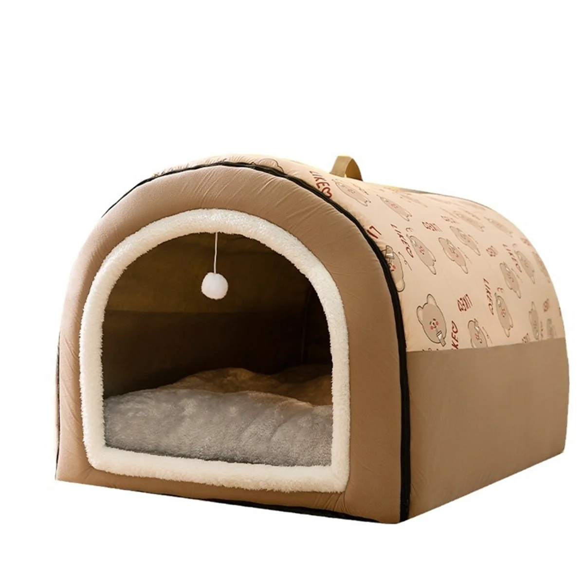 Cama Casita 2 en 1 Desmontable y Térmica para Mascotas
