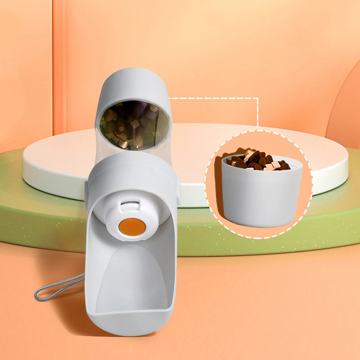 Botella de agua portátil para perros y gatos con almacenamiento de alimentos y contenedor de agua para cachorros, cuenco alimentador para perros, suministros para mascotas de viaje al aire libre