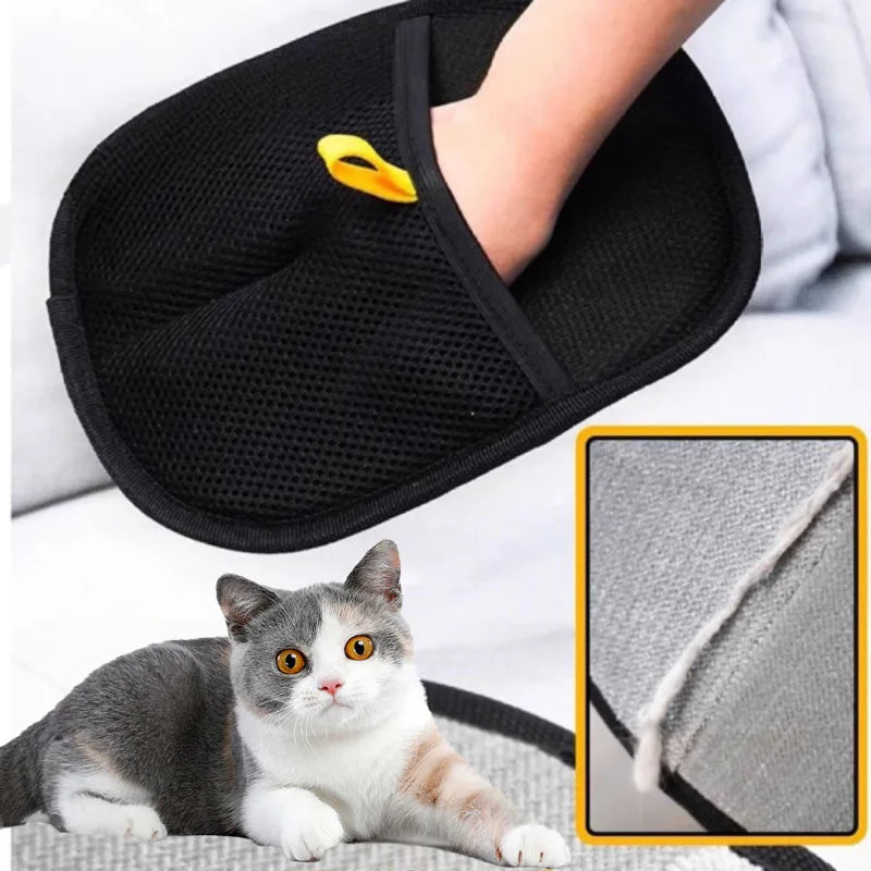 Guantes de aseo para mascotas, cepillo removedor de pelo para mascotas, guante de limpieza para gatitos, eliminación de pelo de perro y gato del sofá, alfombra, ropa, suministros para mascotas ﻿ ﻿