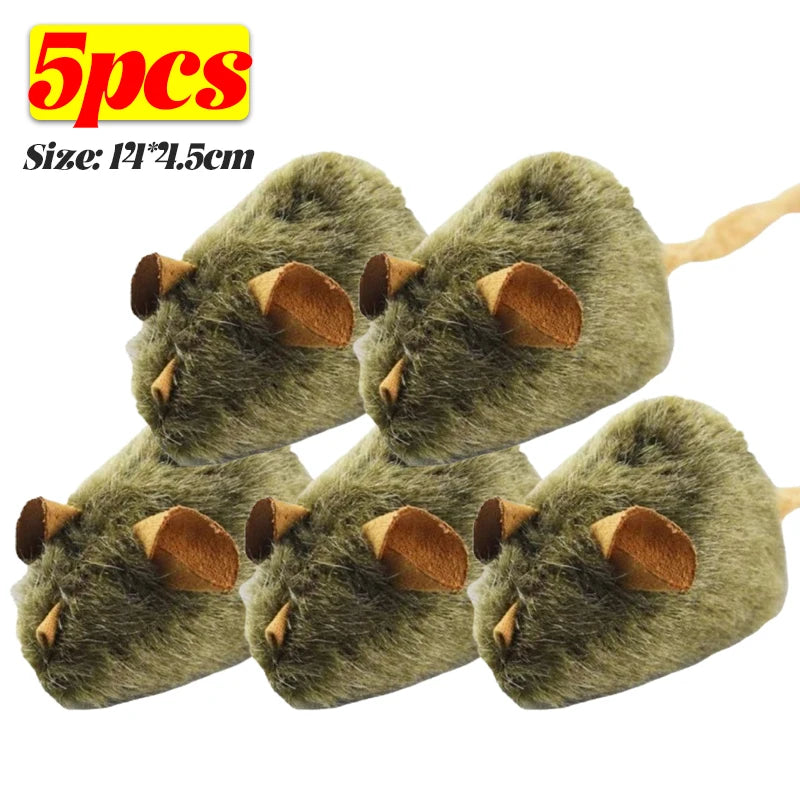 Juguetes Interactivos para Mascotas, Ratones de Peluche Simulados, Ratones con Sonido Simulado, Juguetes para Masticar para Gatos y Perros, Suministros de Entrenamiento para Mascotas en el Hogar