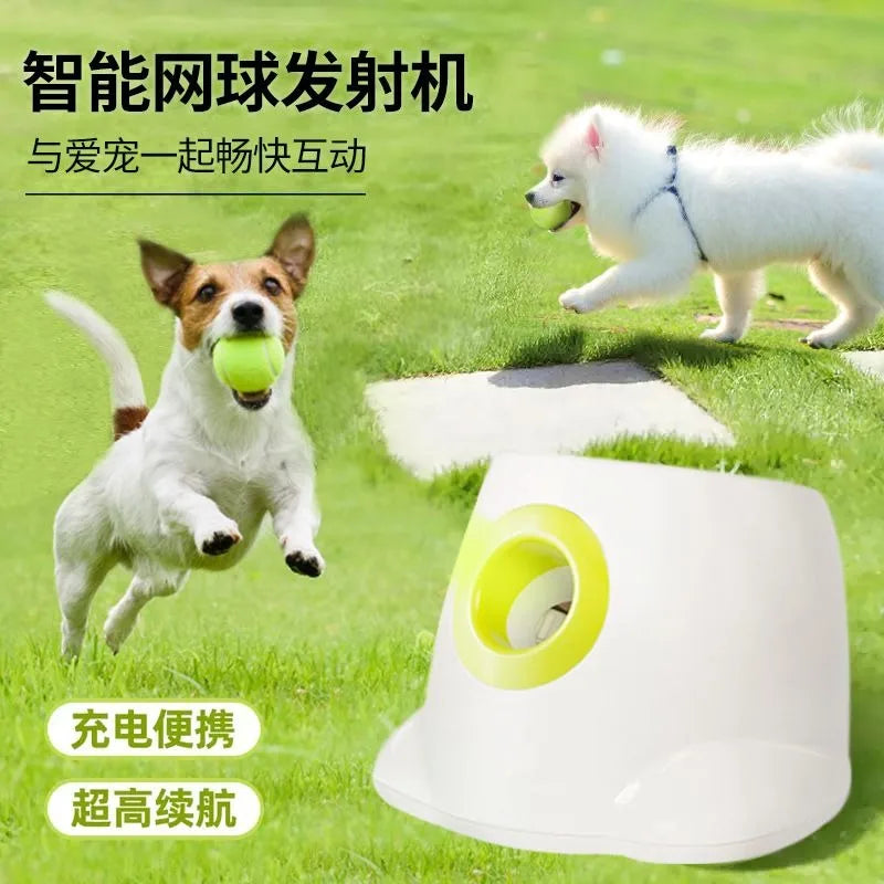 Máquina Lanzadora de Pelotas de Tenis para Mascotas, Suministros para Perros, Juguete Interactivo de Entrenamiento al Aire Libre, Lanzador Automático de Comida