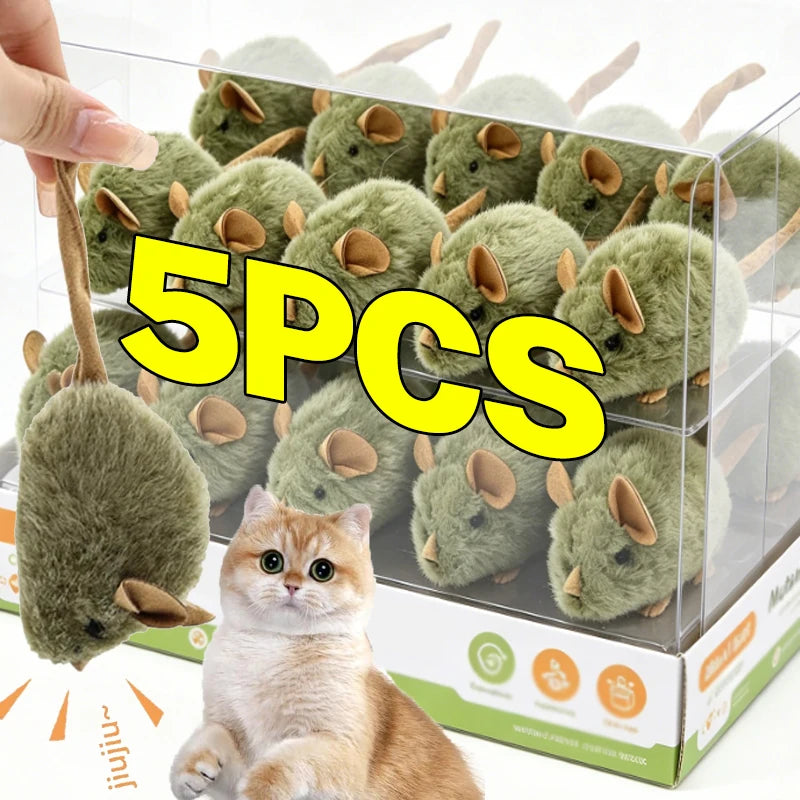 Juguetes Interactivos para Mascotas, Ratones de Peluche Simulados, Ratones con Sonido Simulado, Juguetes para Masticar para Gatos y Perros, Suministros de Entrenamiento para Mascotas en el Hogar