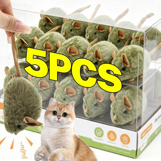 Juguetes Interactivos para Mascotas, Ratones de Peluche Simulados, Ratones con Sonido Simulado, Juguetes para Masticar para Gatos y Perros, Suministros de Entrenamiento para Mascotas en el Hogar