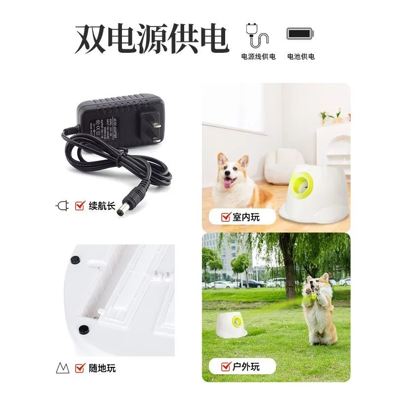 Máquina Lanzadora de Pelotas de Tenis para Mascotas, Suministros para Perros, Juguete Interactivo de Entrenamiento al Aire Libre, Lanzador Automático de Comida