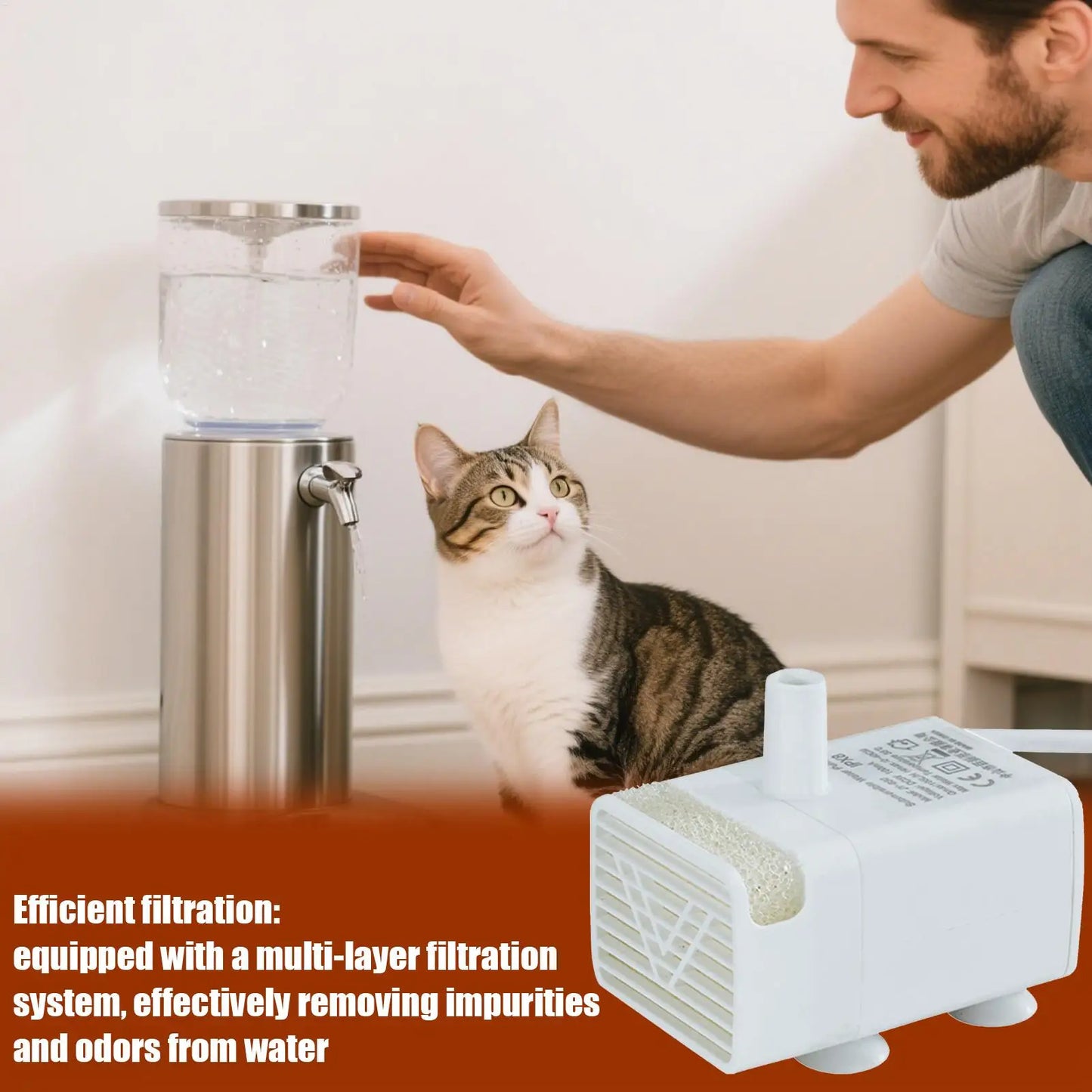 Bomba de Repuesto para Bebedero de Agua para Gatos, Silenciosa, Duradera y Segura, para Dispensador de Agua en Interiores, Hogar y Apartamento