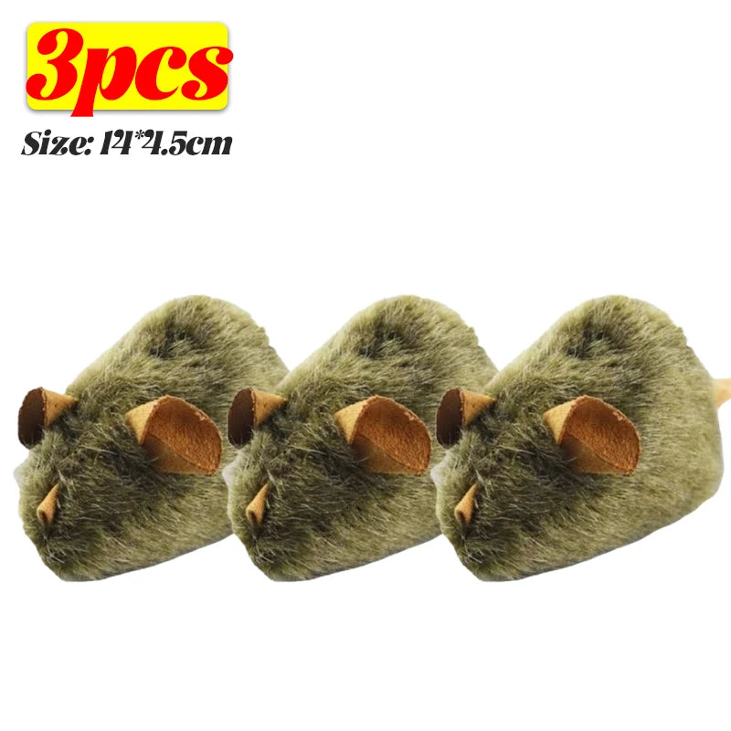 Juguetes Interactivos para Mascotas, Ratones de Peluche Simulados, Ratones con Sonido Simulado, Juguetes para Masticar para Gatos y Perros, Suministros de Entrenamiento para Mascotas en el Hogar