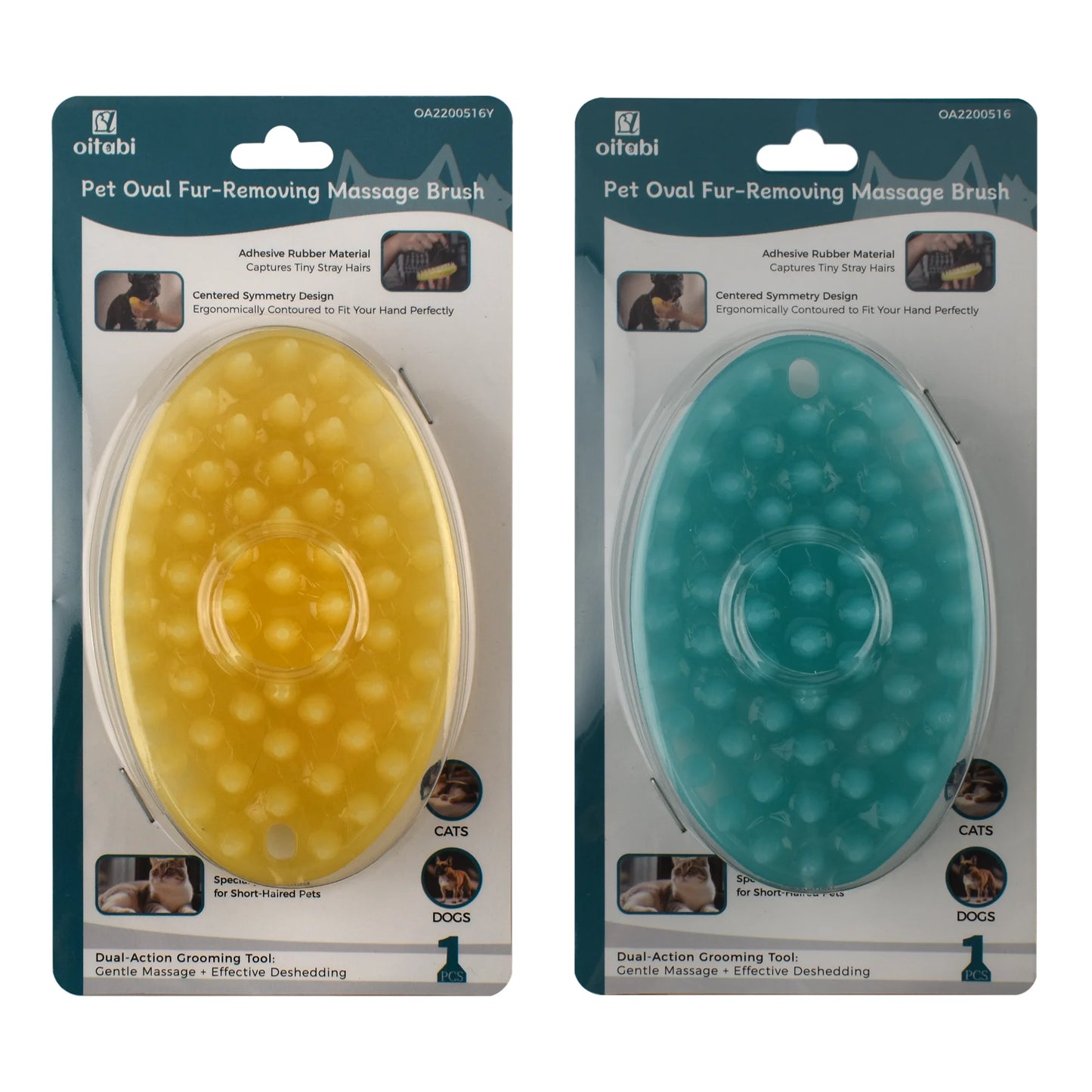 Oitabi Pet Soft Rubber Brush for Short Hair Dogs Cats, Shower Wash Curry Brush, Dog Hair Combing Back Massage for Short Hair Pet