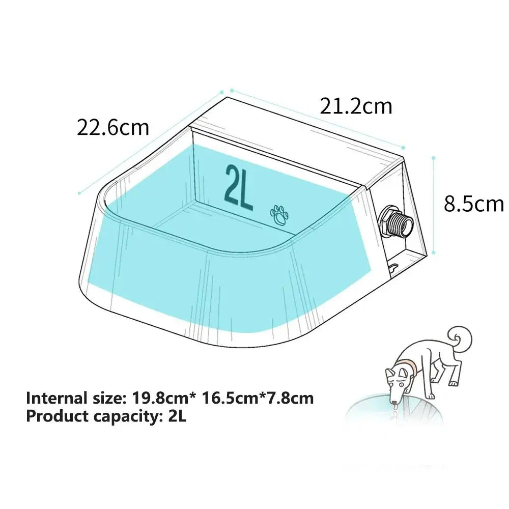 Suministros para Mascotas, Bebedero para Mascotas de 2L con Válvula Flotante, Bebedero Automático de Alta Capacidad, Recipiente de Agua con Relleno Automático para Perros y Gatos