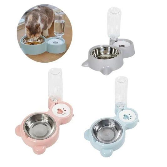 Dispensador de agua para mascotas para gatos y perros, almacenamiento automático de agua, tazón de comida para mascotas, contenedor de comida con bebedero, suministros para mascotas