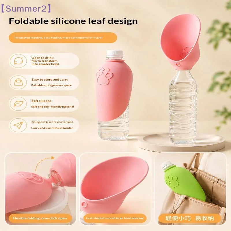Dispensador de agua de silicona a prueba de fugas para mascotas, comedero portátil para mascotas, tazón para beber al aire libre, suministros duraderos para pasear cachorros y gatos {S}