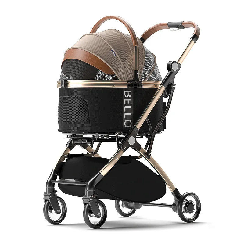 Cochecito Transportín Premium Plegable para Perros y Gatos