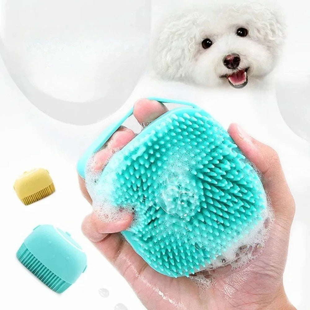 Cepillo de baño de silicona para mascotas, cepillo de belleza funcional, masaje, removedor de pelo para gatos, peine para perros, suministros de aseo para perros, accesorios para mascotas