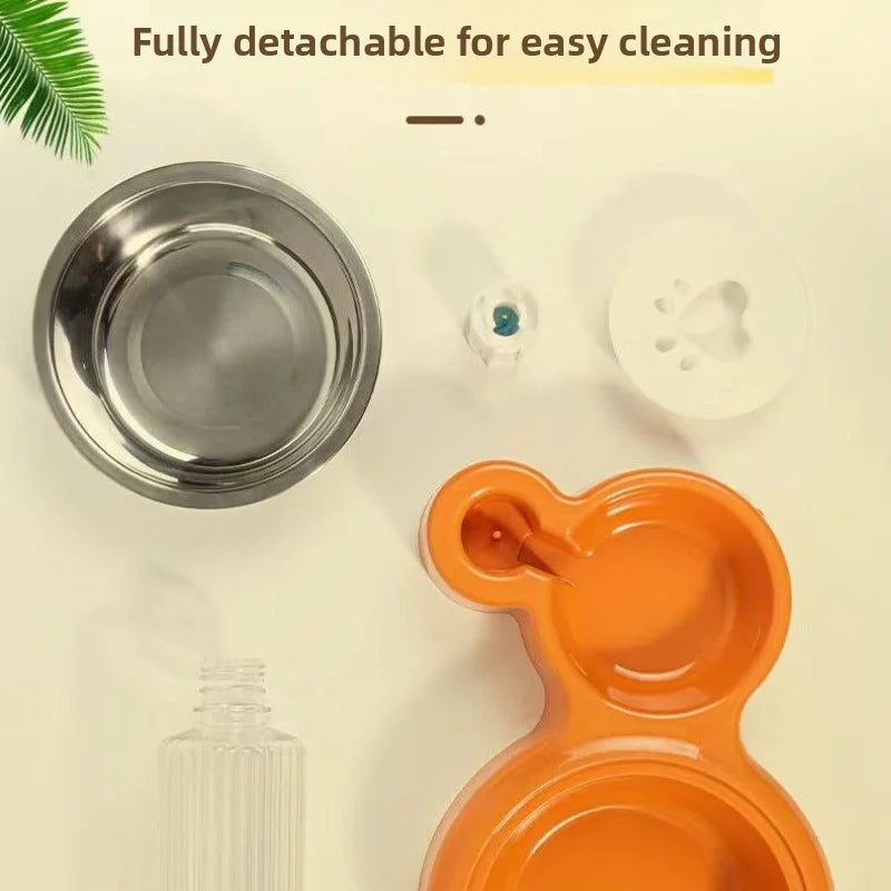 Dispensador de agua para mascotas para gatos y perros, almacenamiento automático de agua, tazón de comida para mascotas, contenedor de comida con bebedero, suministros para mascotas