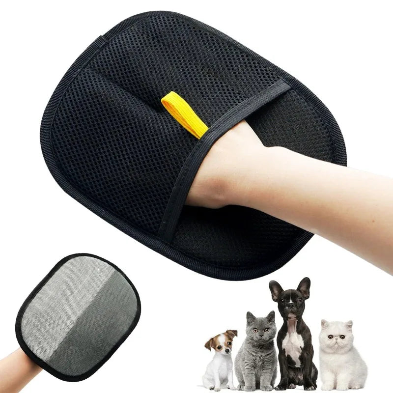 Guantes de aseo para mascotas, cepillo removedor de pelo para mascotas, guante de limpieza para gatitos, eliminación de pelo de perro y gato del sofá, alfombra, ropa, suministros para mascotas ﻿ ﻿
