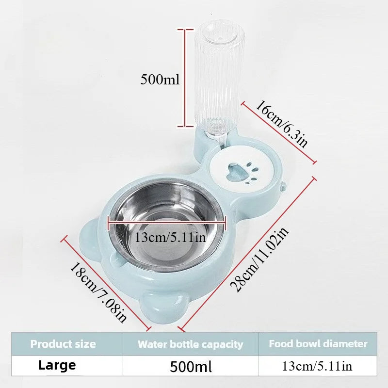 Dispensador de agua para mascotas para gatos y perros, almacenamiento automático de agua, tazón de comida para mascotas, contenedor de comida con bebedero, suministros para mascotas