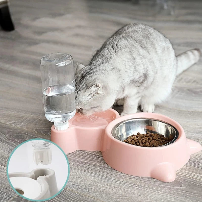 Dispensador de agua para mascotas para gatos y perros, almacenamiento automático de agua, tazón de comida para mascotas, contenedor de comida con bebedero, suministros para mascotas