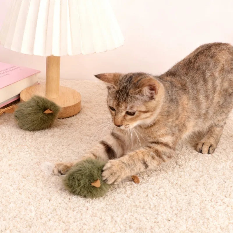 Juguetes Interactivos para Mascotas, Ratones de Peluche Simulados, Ratones con Sonido Simulado, Juguetes para Masticar para Gatos y Perros, Suministros de Entrenamiento para Mascotas en el Hogar